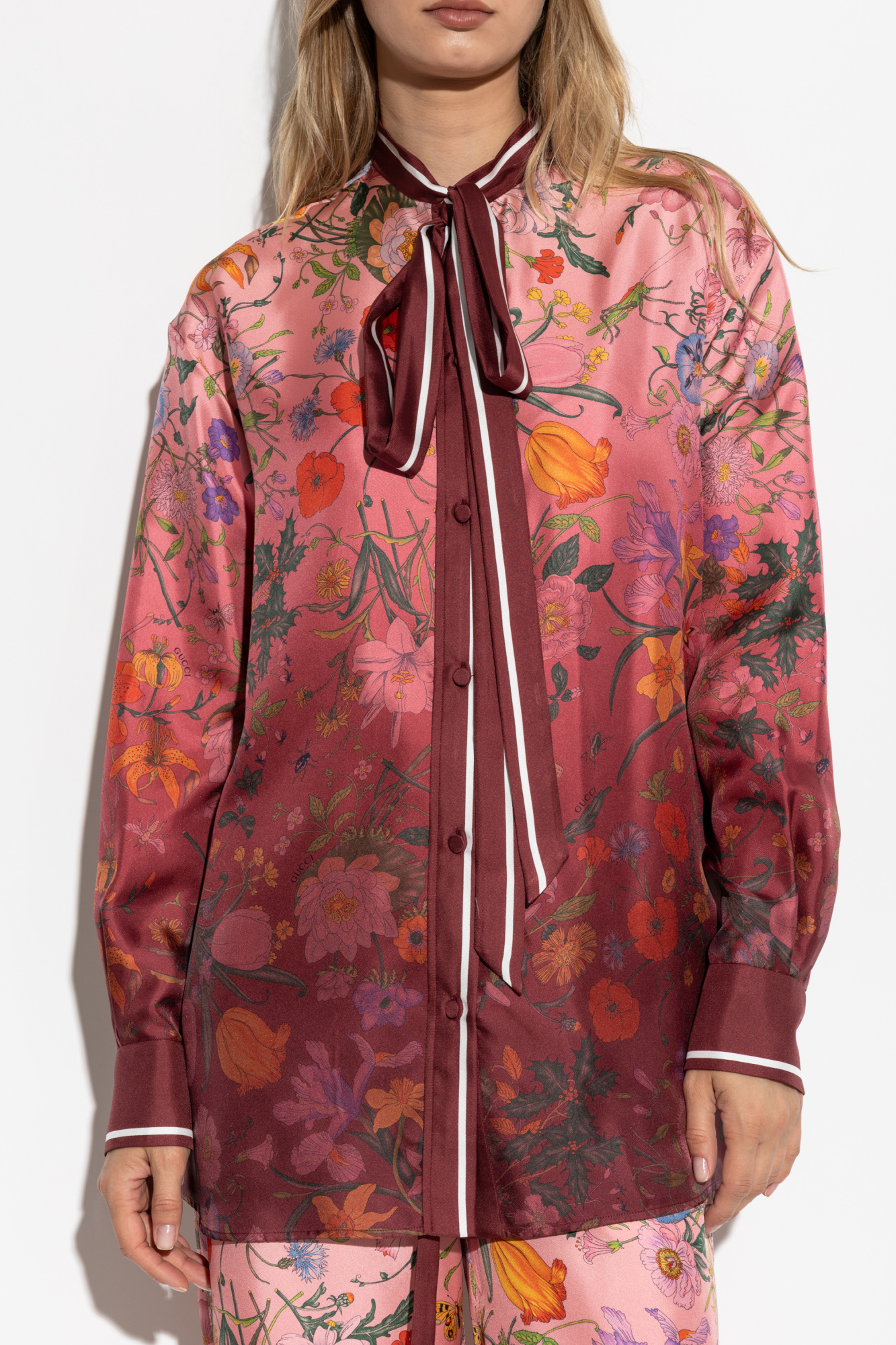 Gucci Silk shirt with floral motif | Women's Clothing | Vitkac
